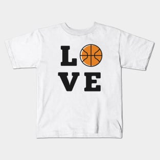 Love Basketbal ball Black Kids T-Shirt